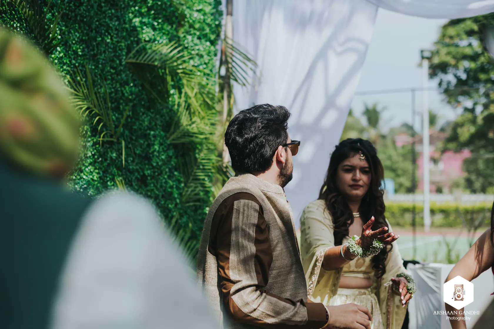 Portrait from Pearl and Nimish's mehendi