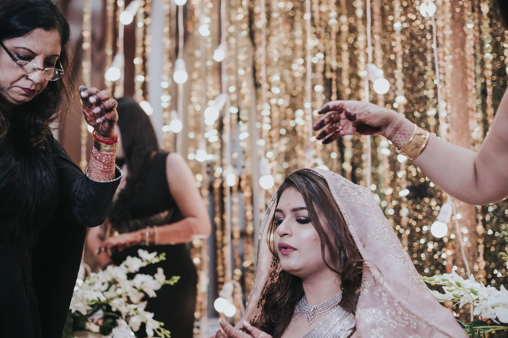 Portrait from Pearl and Nimish's sangeet