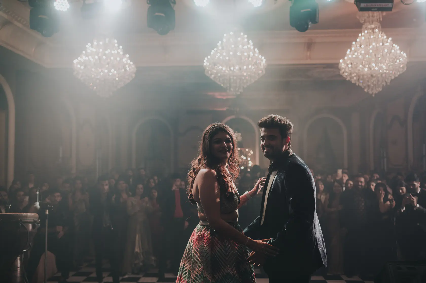 Pearl and Nimish photographed together during their sangeet