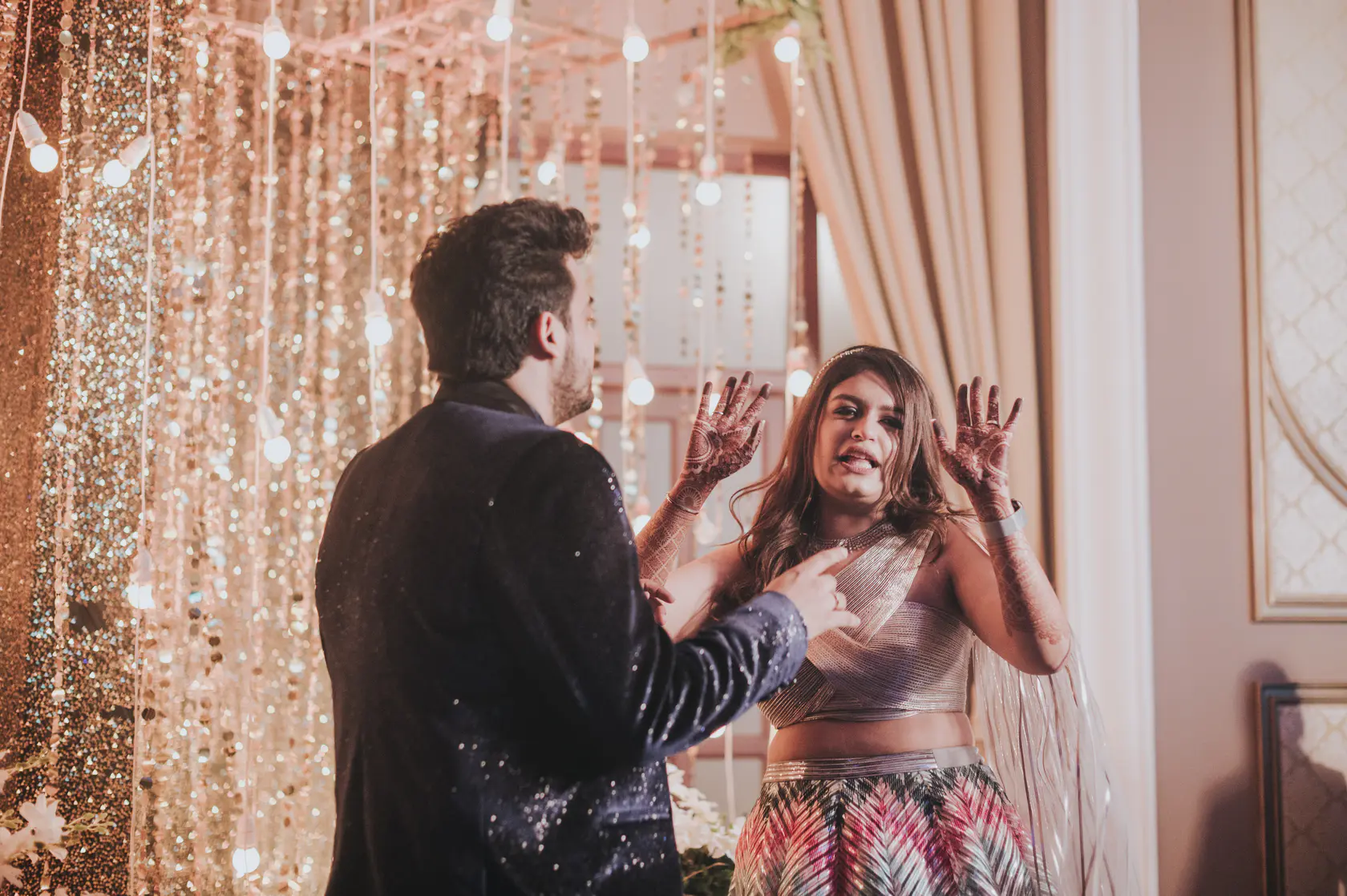 Portrait from Pearl and Nimish's sangeet