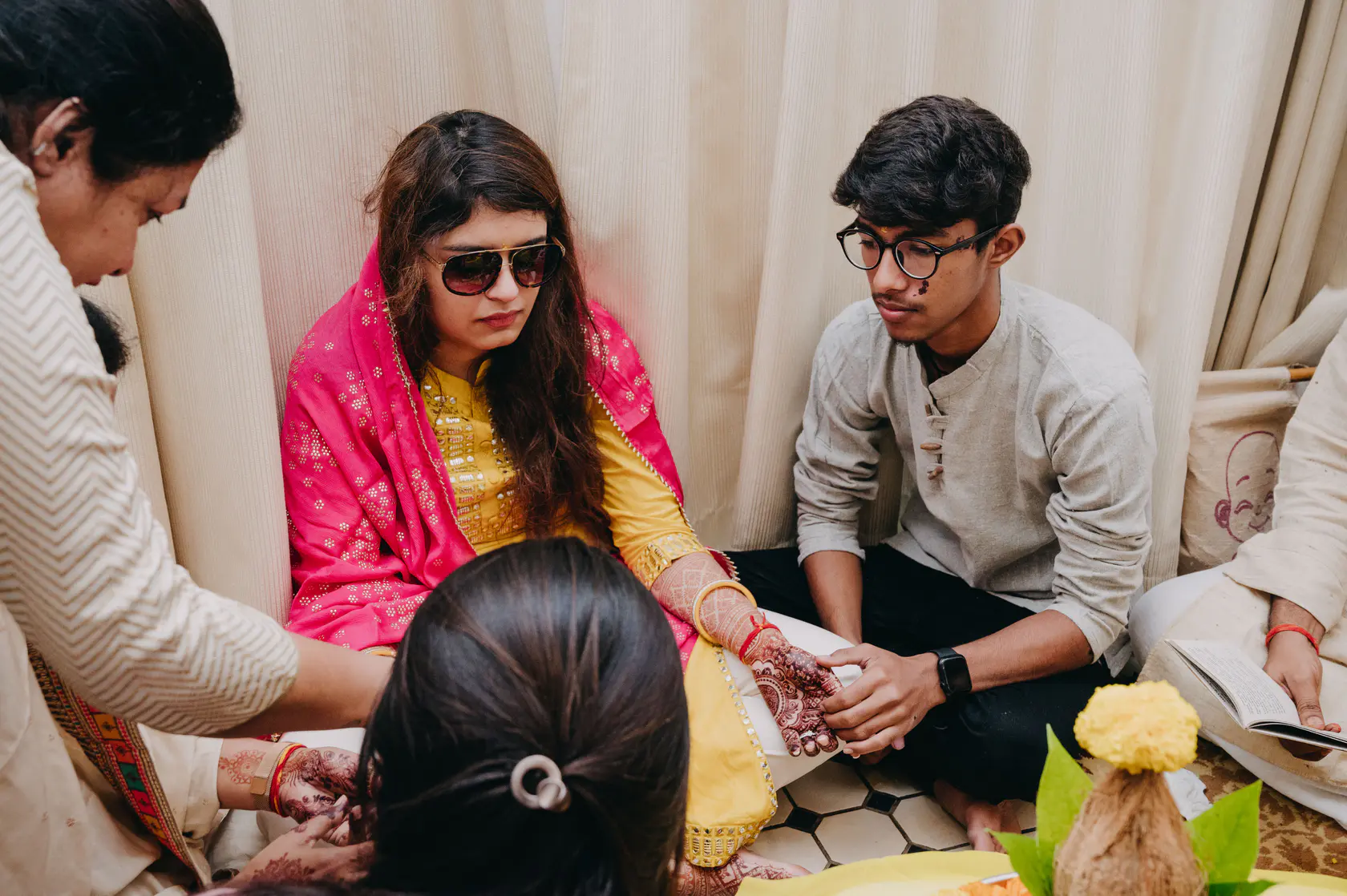 Portrait from Pearl and Nimish's choora ceremony