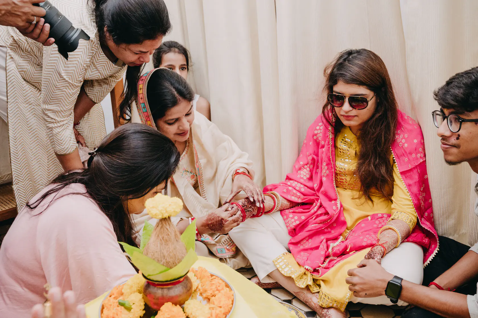 Portrait from Pearl and Nimish's choora ceremony