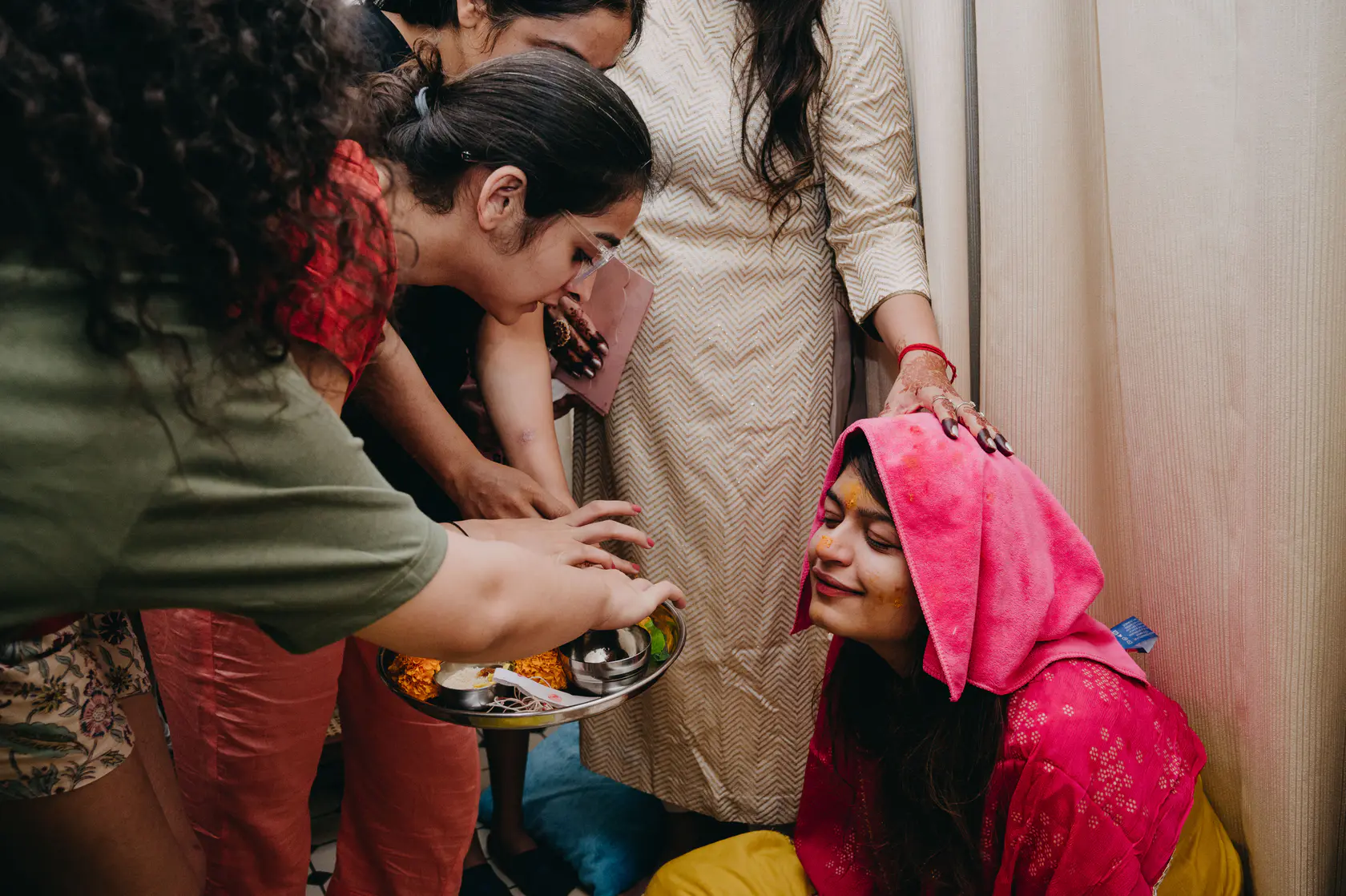 Portrait from Pearl and Nimish's choora ceremony