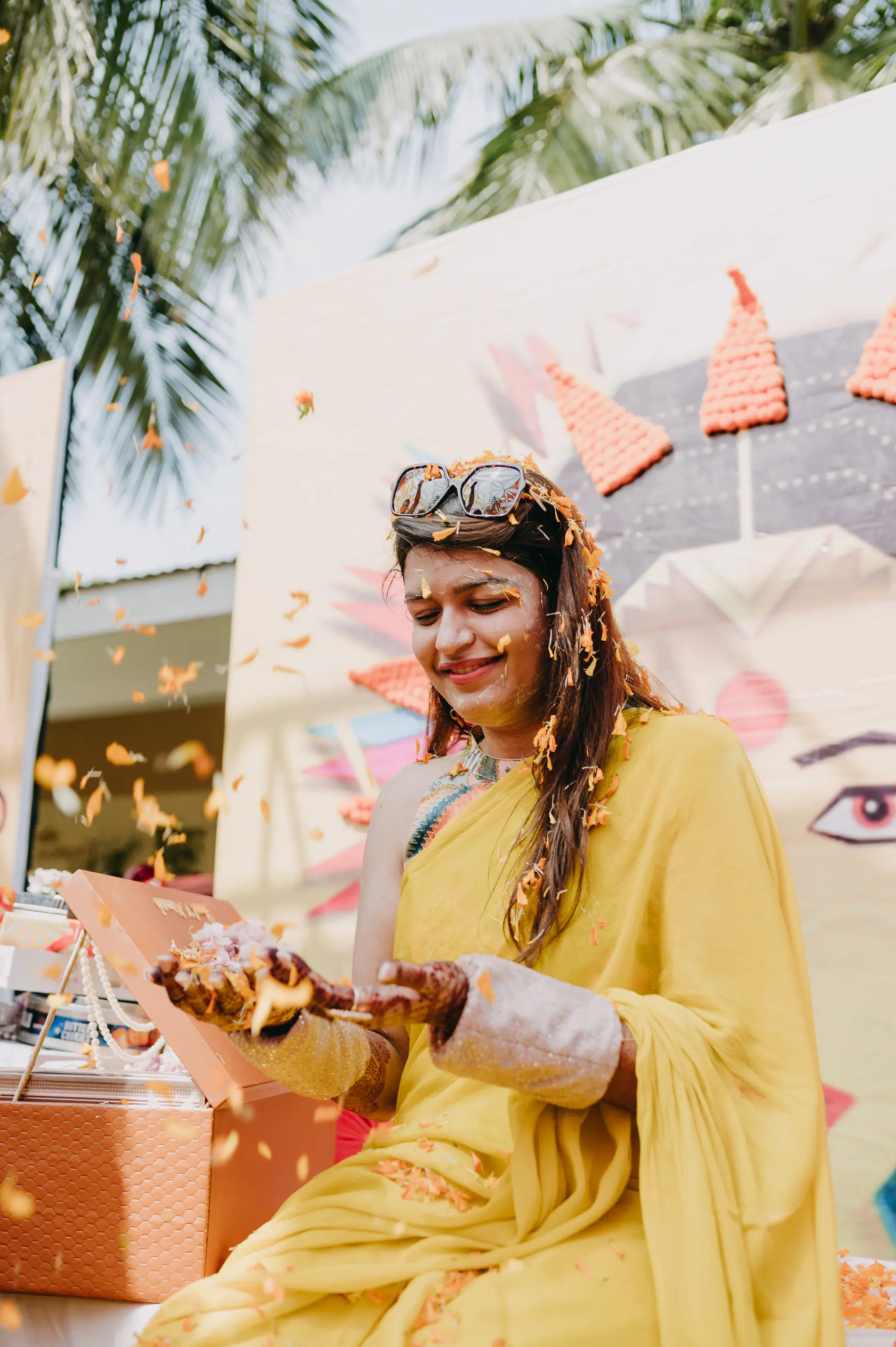 Portrait from Pearl and Nimish's haldi