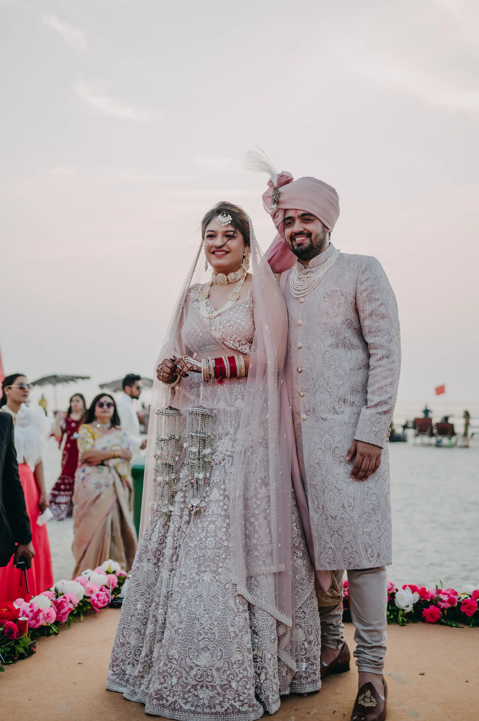 Pearl and Nimish photographed together during their wedding