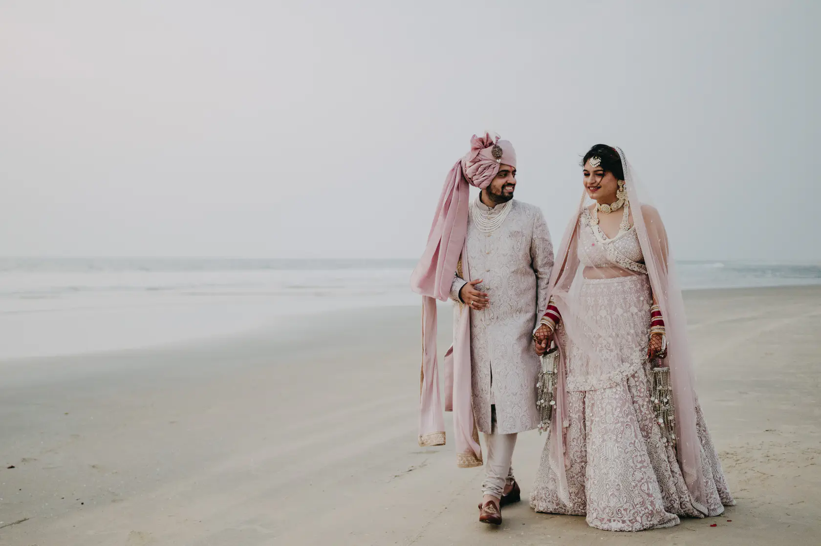 Pearl and Nimish photographed together during their wedding