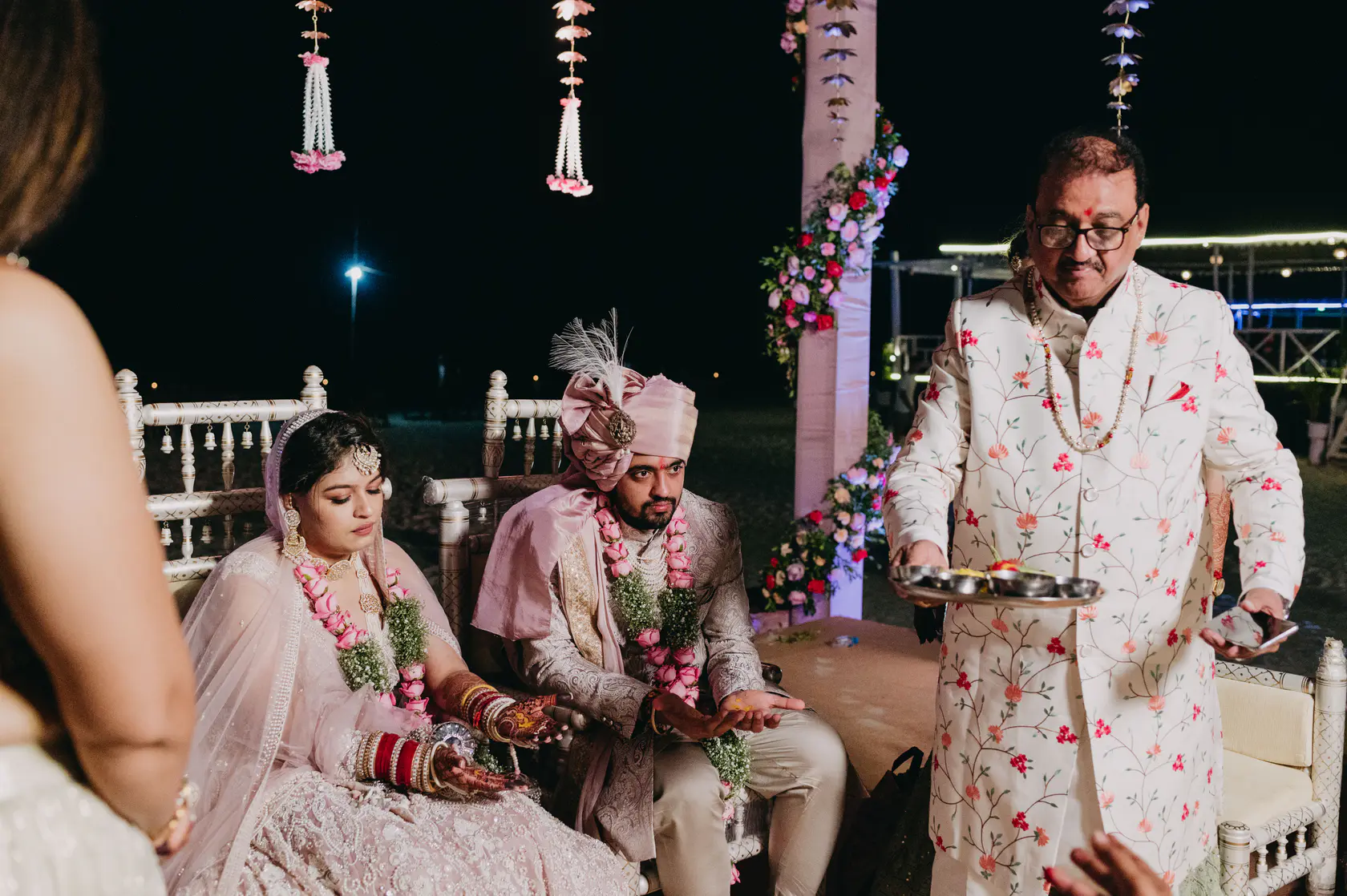 Pearl and Nimish photographed together during their wedding