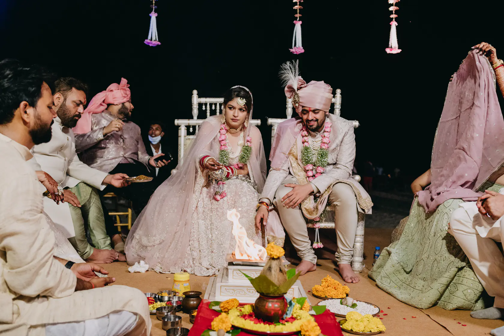 Pearl and Nimish photographed together during their wedding