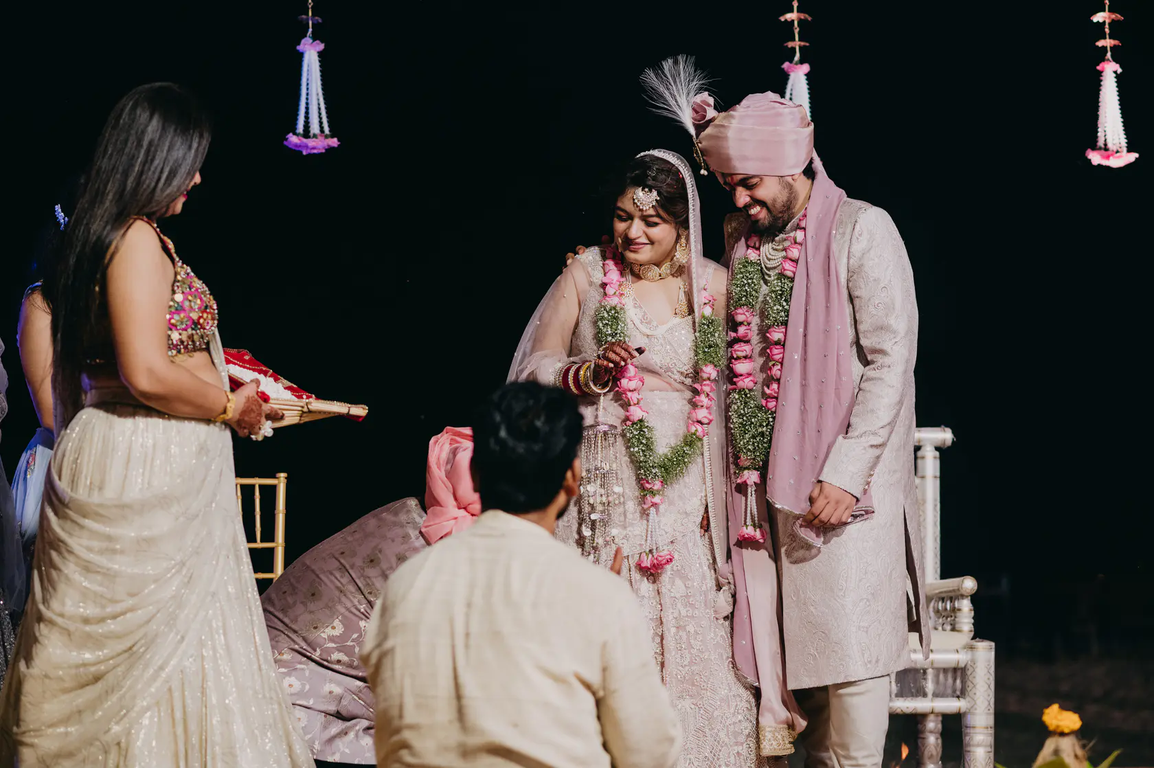 Pearl and Nimish photographed together during their wedding