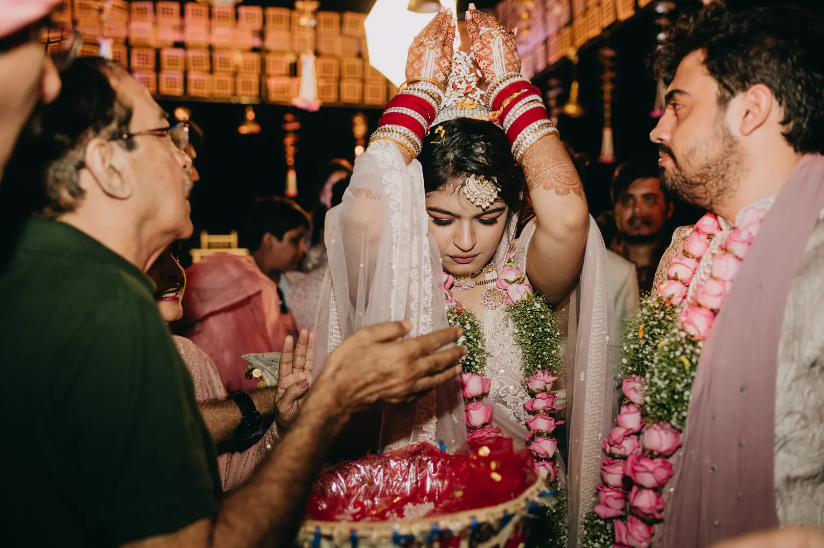 Pearl and Nimish photographed together during their wedding