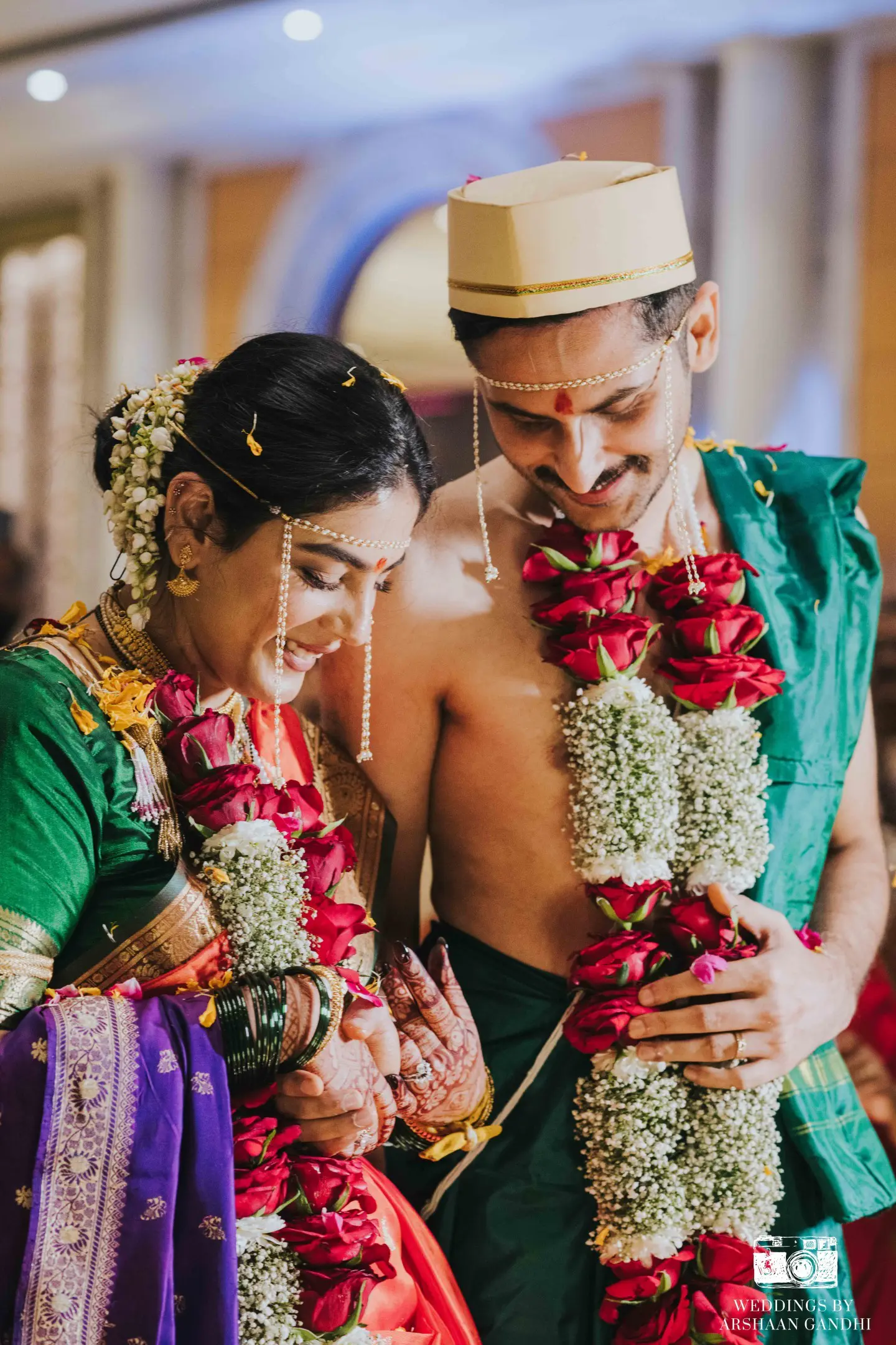 Priyansh and Aditi photographed together during their wedding day