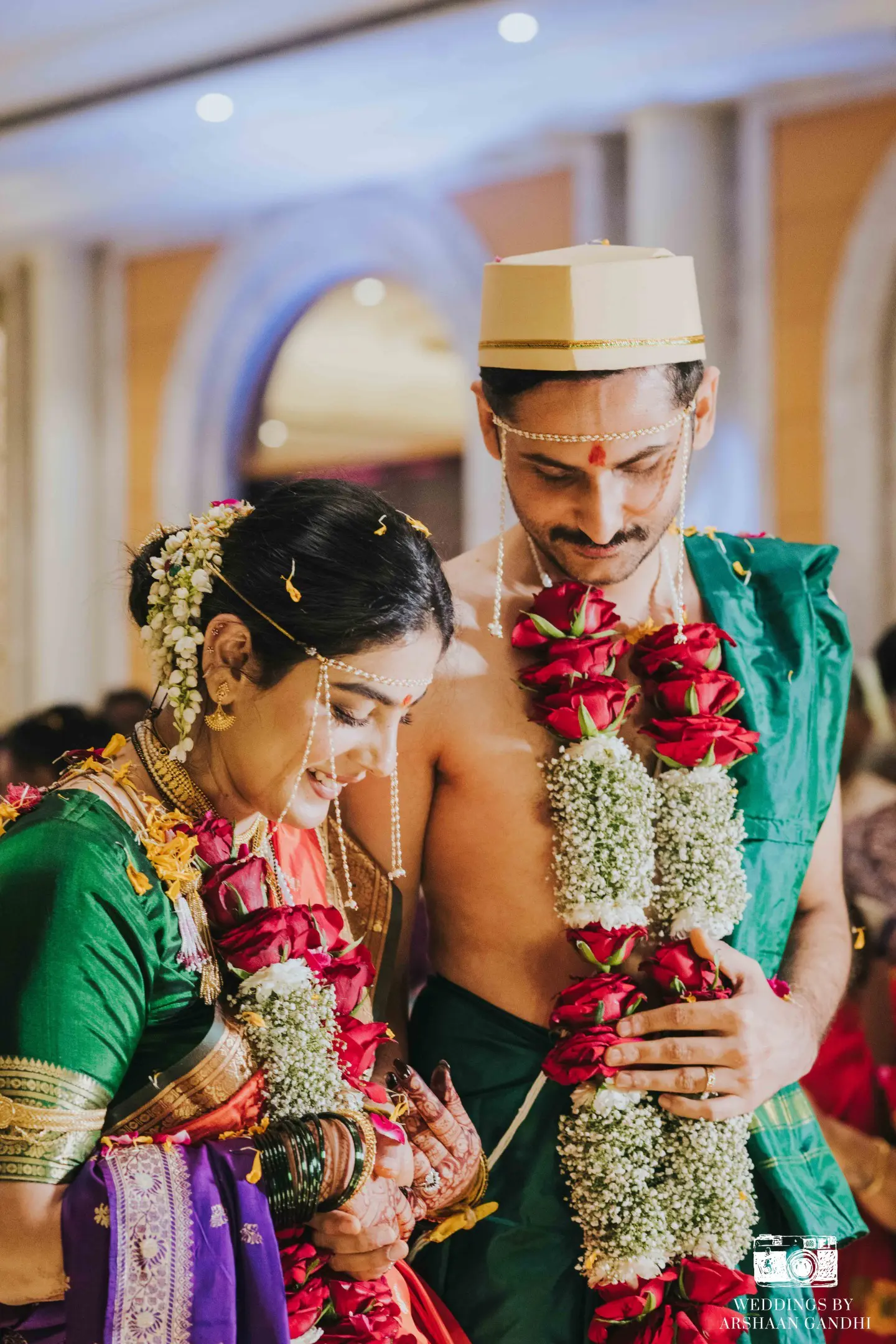 Priyansh and Aditi photographed together during their wedding day