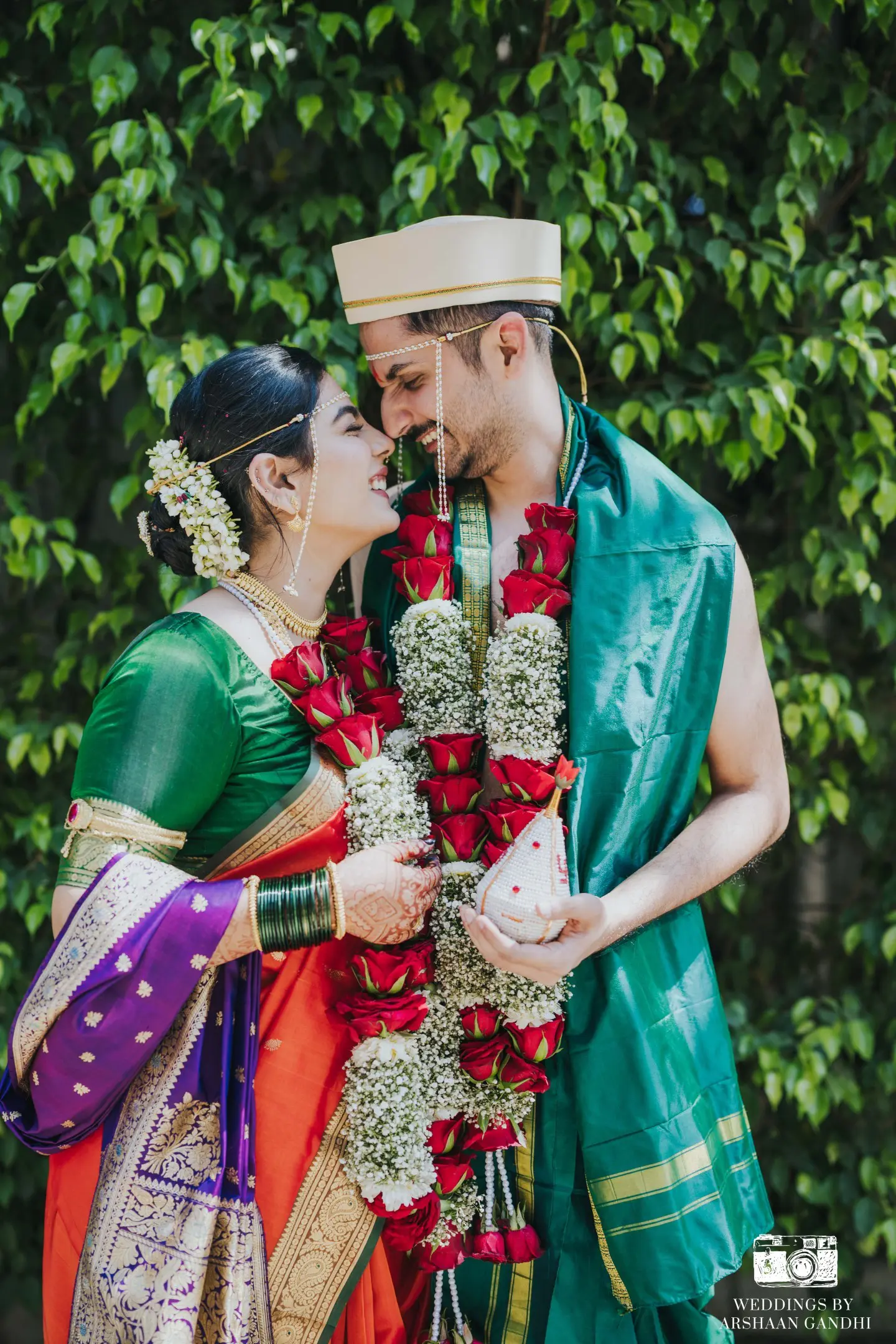 Priyansh and Aditi photographed together during their wedding day