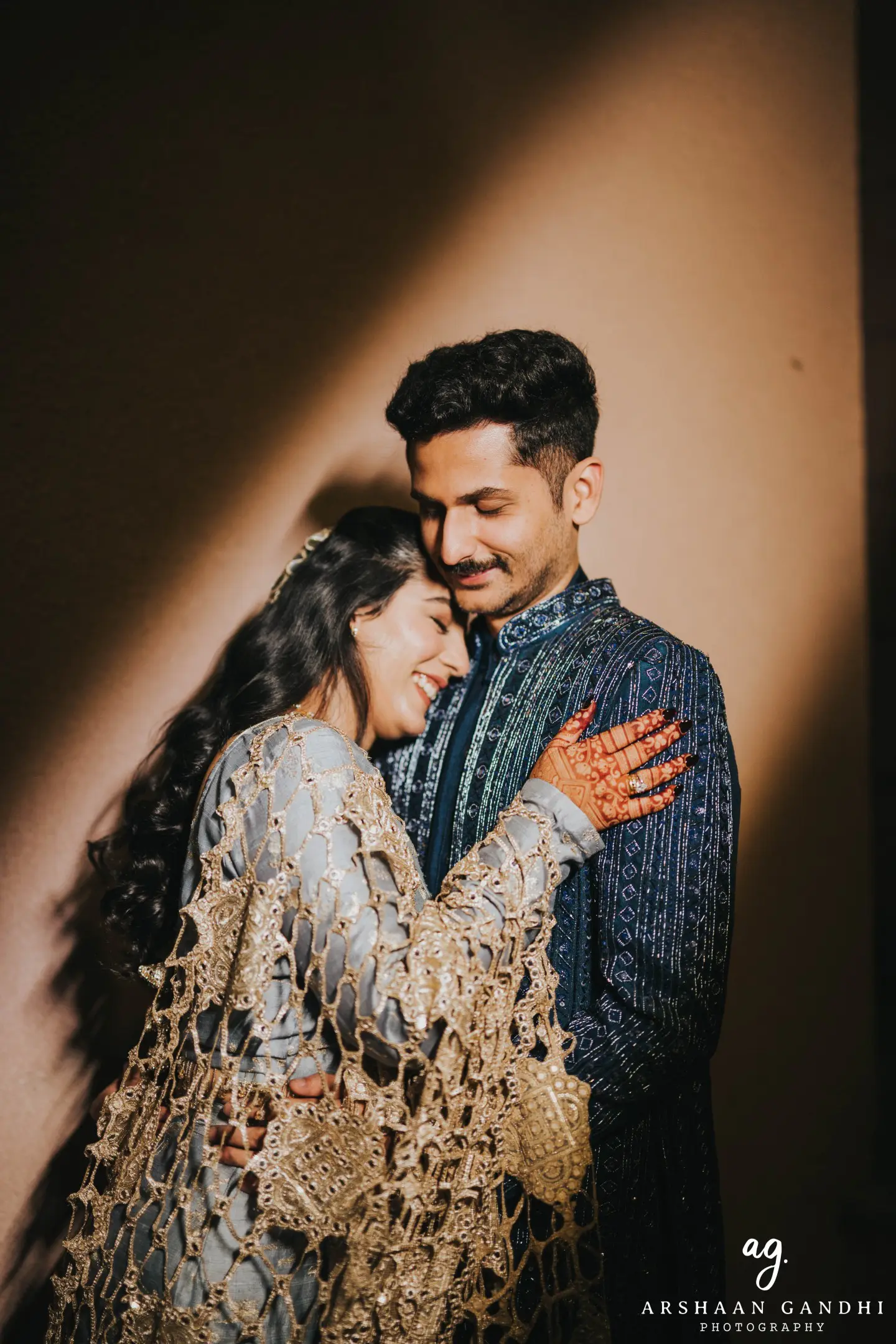 Priyansh and Aditi photographed together during their haldi sangeet
