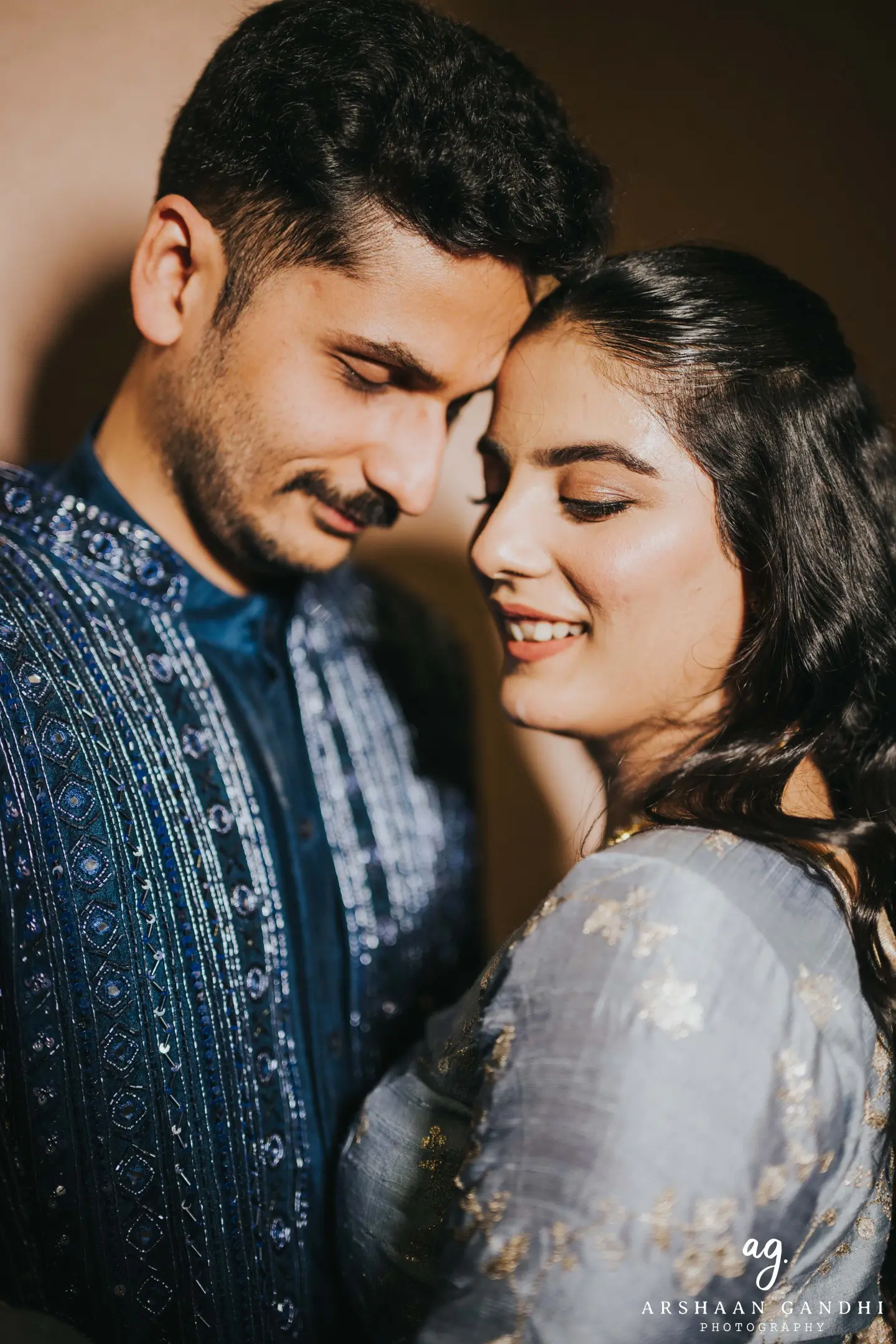 Priyansh and Aditi photographed together during their haldi sangeet