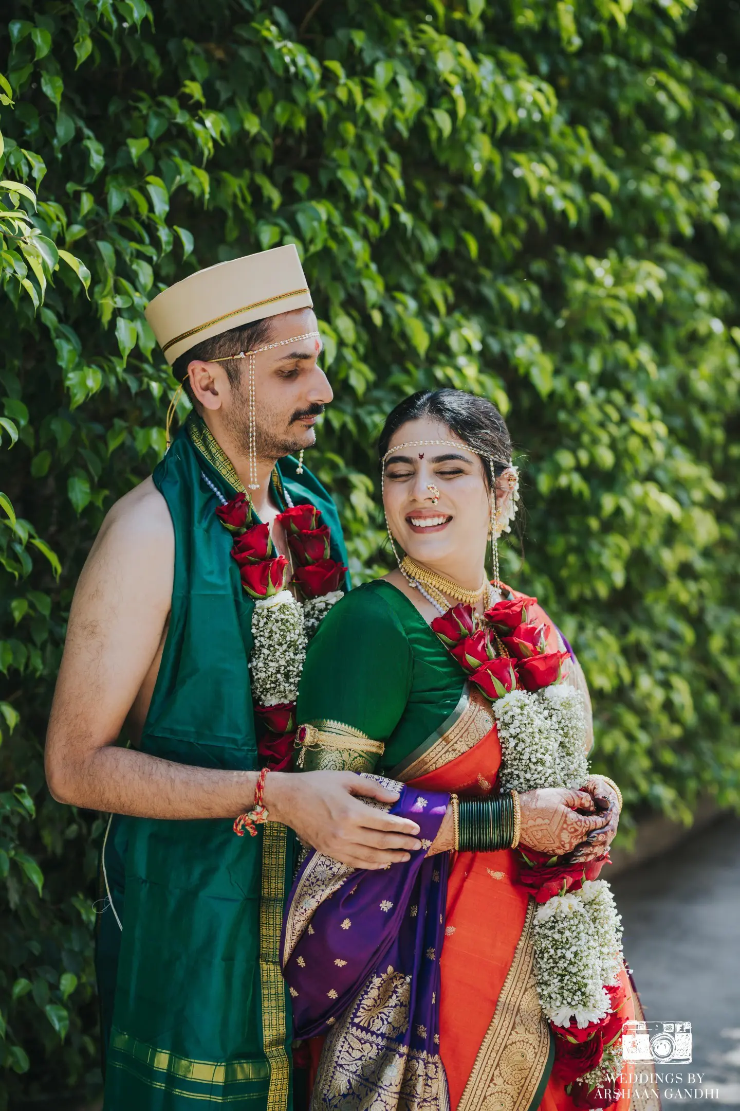 Priyansh and Aditi photographed together during their wedding day
