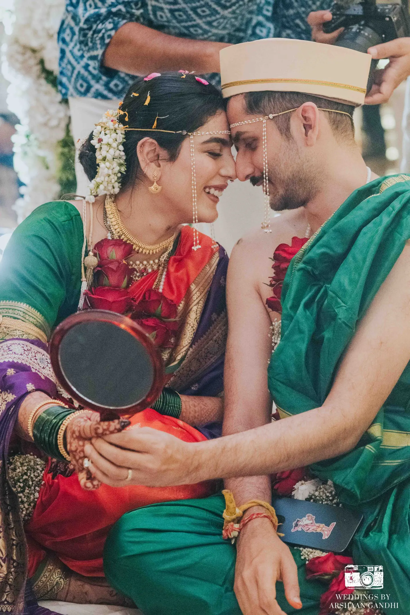 Priyansh and Aditi photographed together during their wedding day