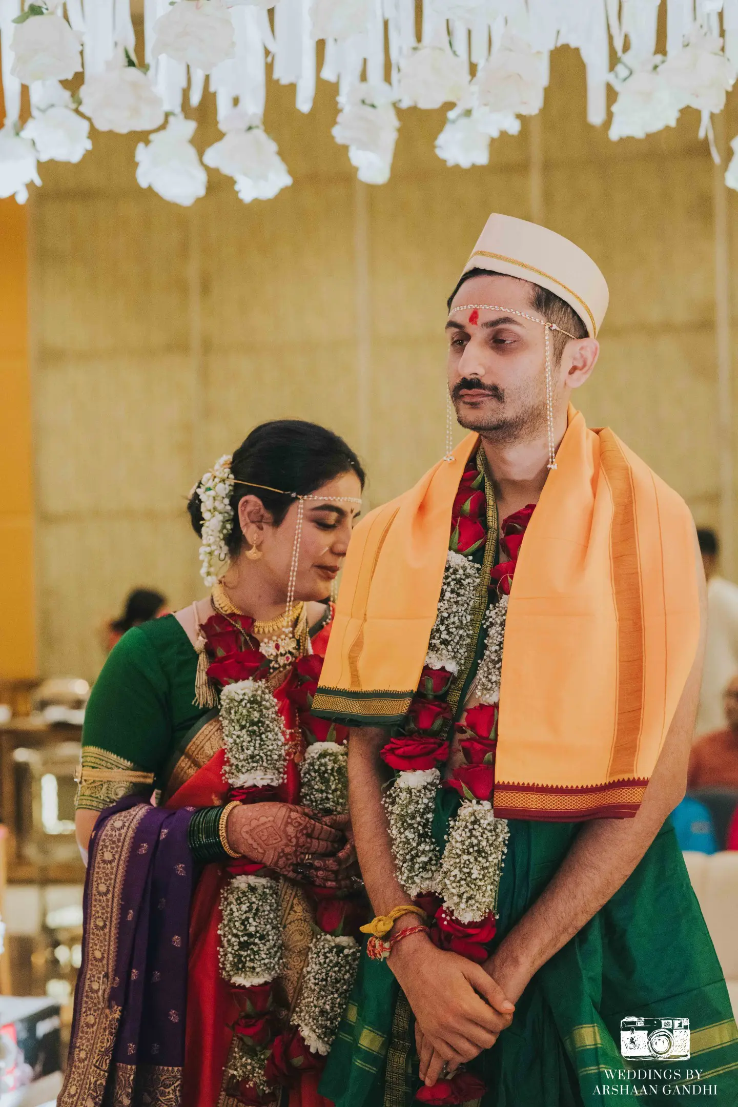 Priyansh and Aditi photographed together during their wedding day
