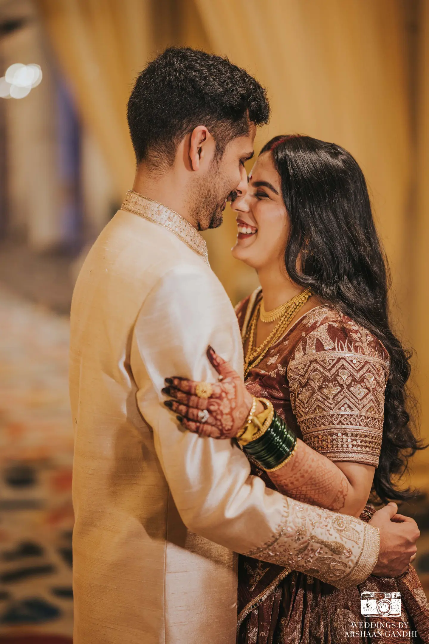 Priyansh and Aditi photographed together during their reception