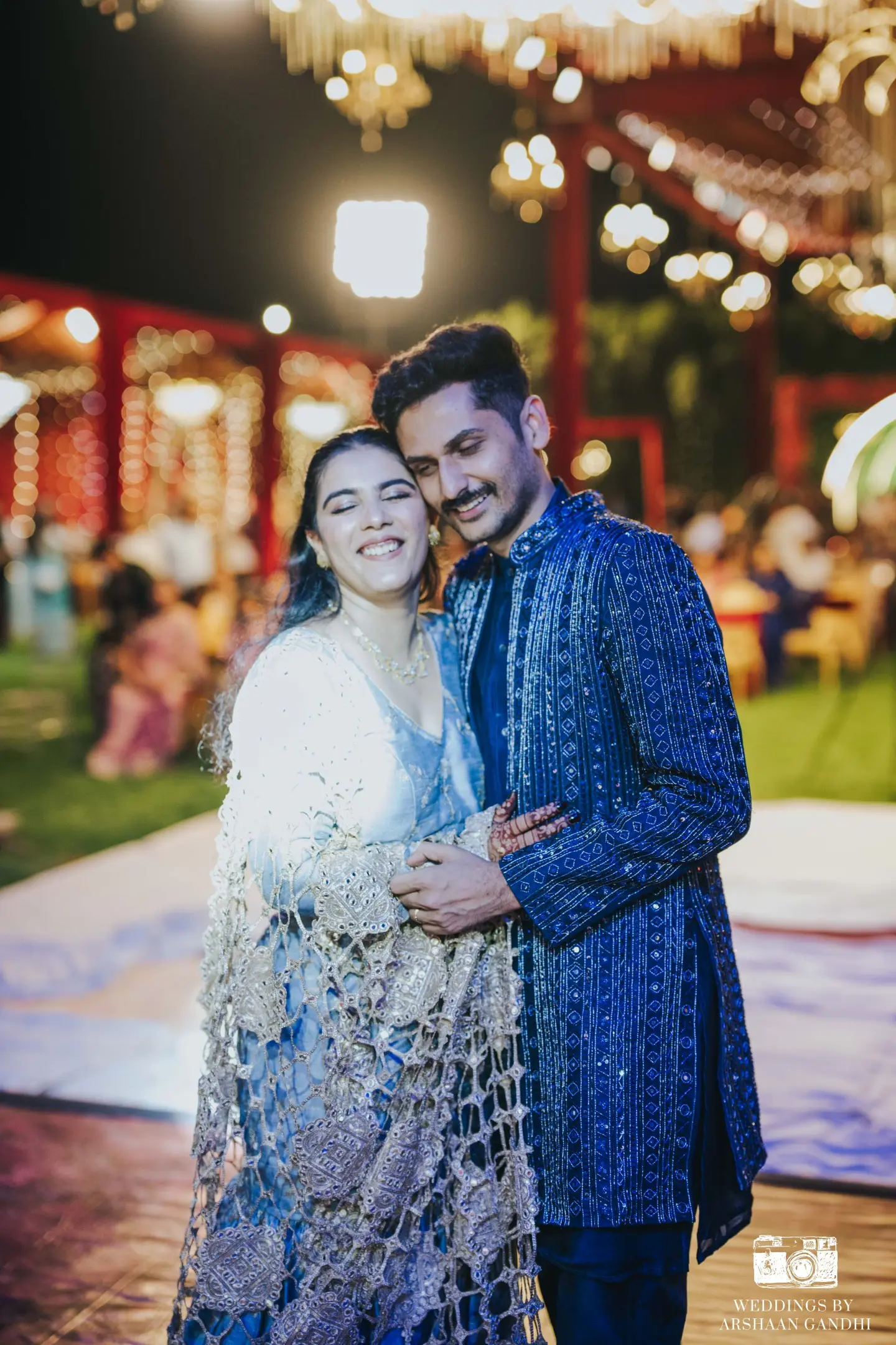 Priyansh and Aditi photographed together during their haldi sangeet