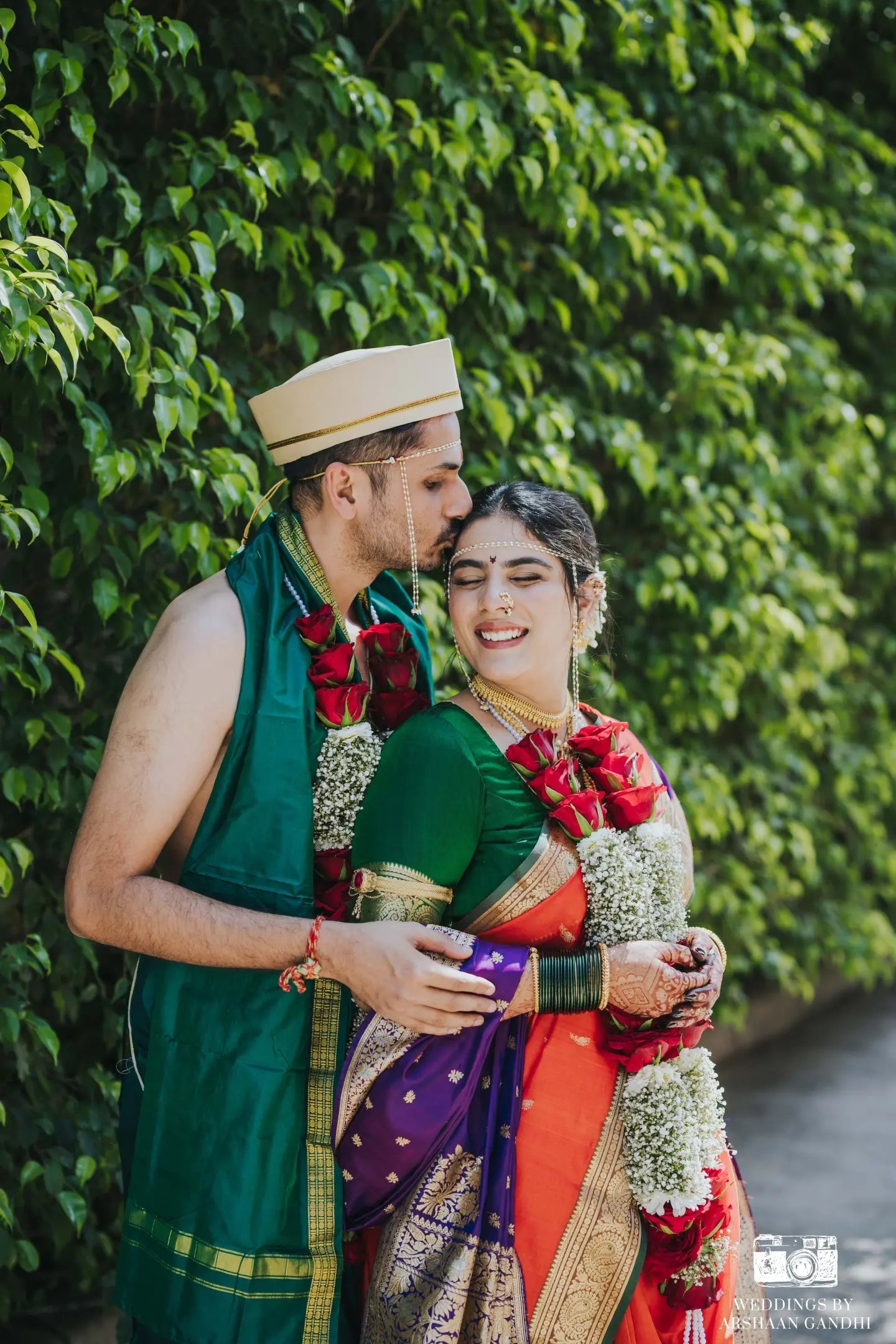 Priyansh and Aditi photographed together during their wedding day