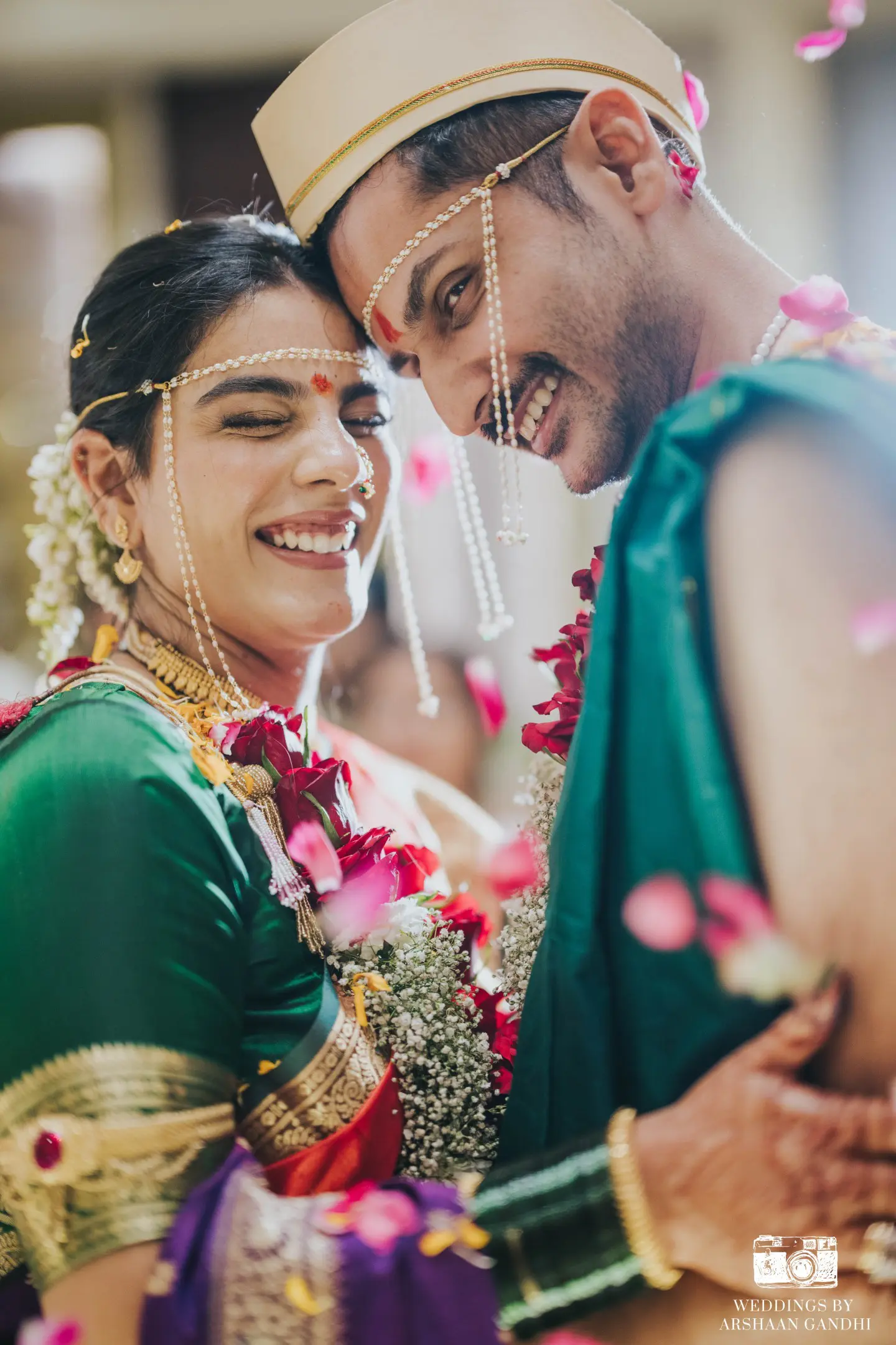 Priyansh and Aditi photographed together during their wedding day