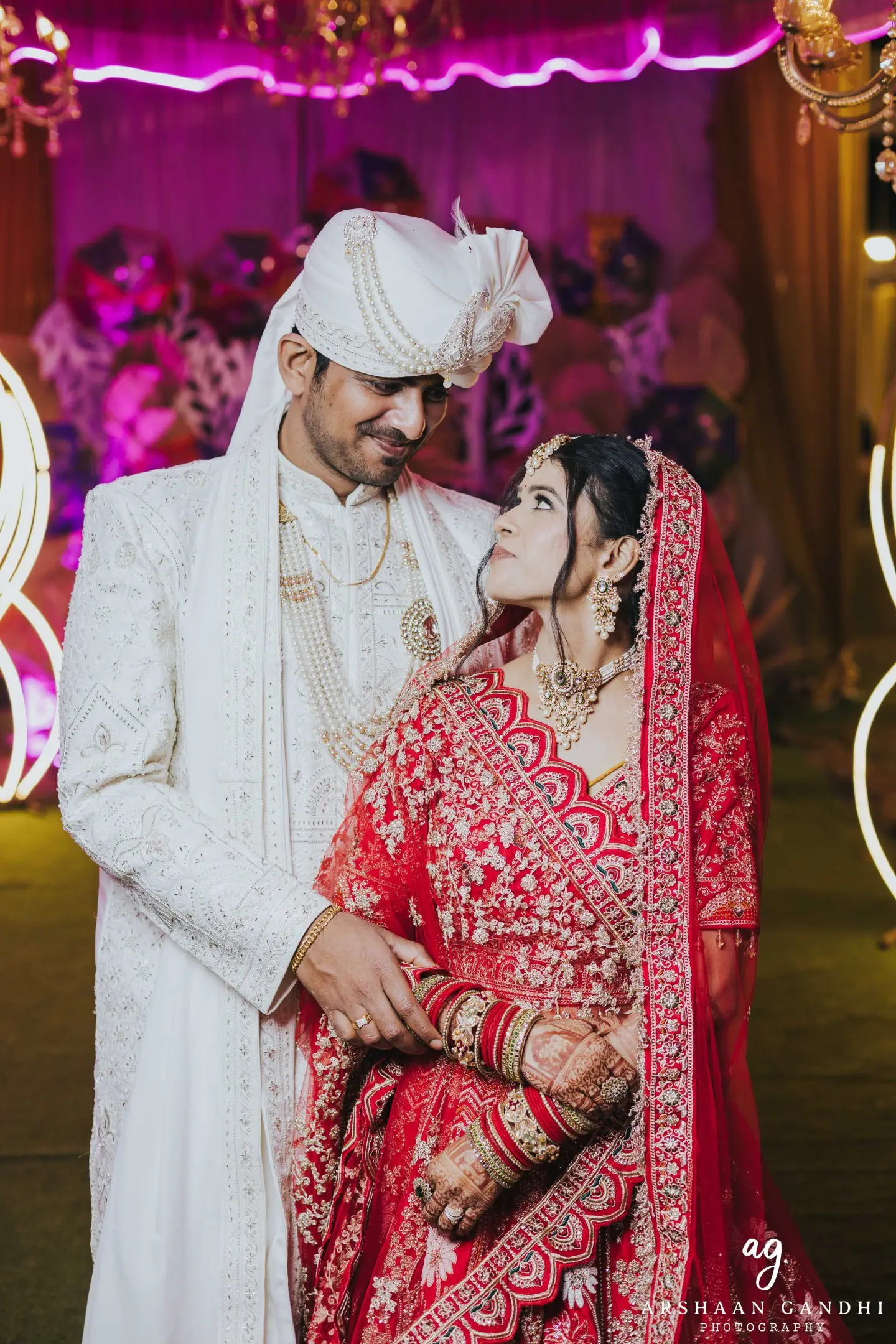 Shaily and Shyam photographed together during their reception wedding candid