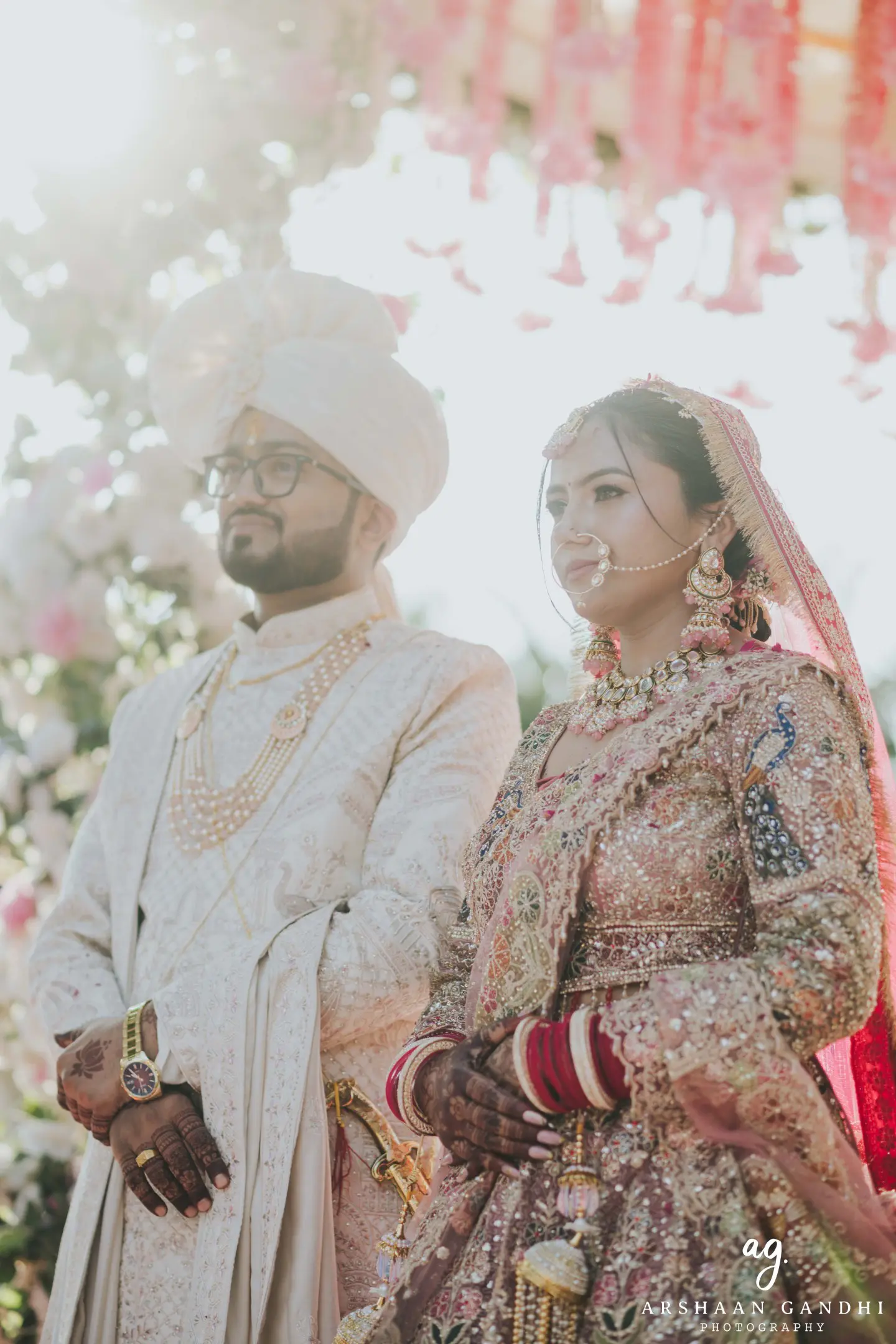 Vikas and Sahni photographed together during their jai mala couple