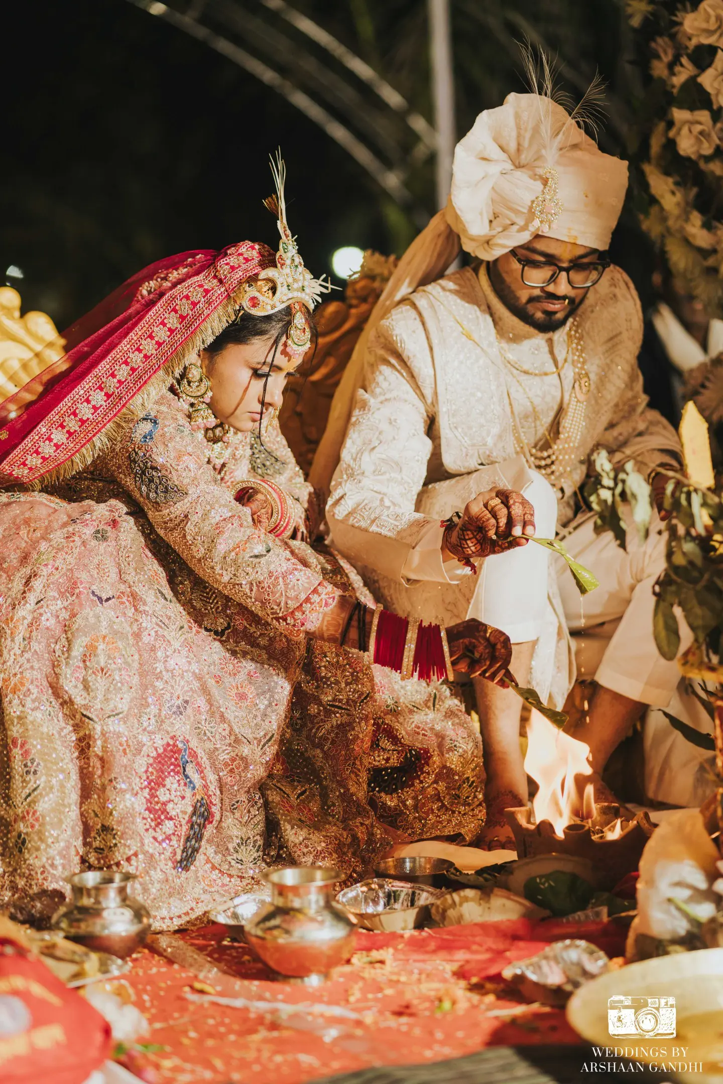 Vikas and Sahni photographed together during their reception