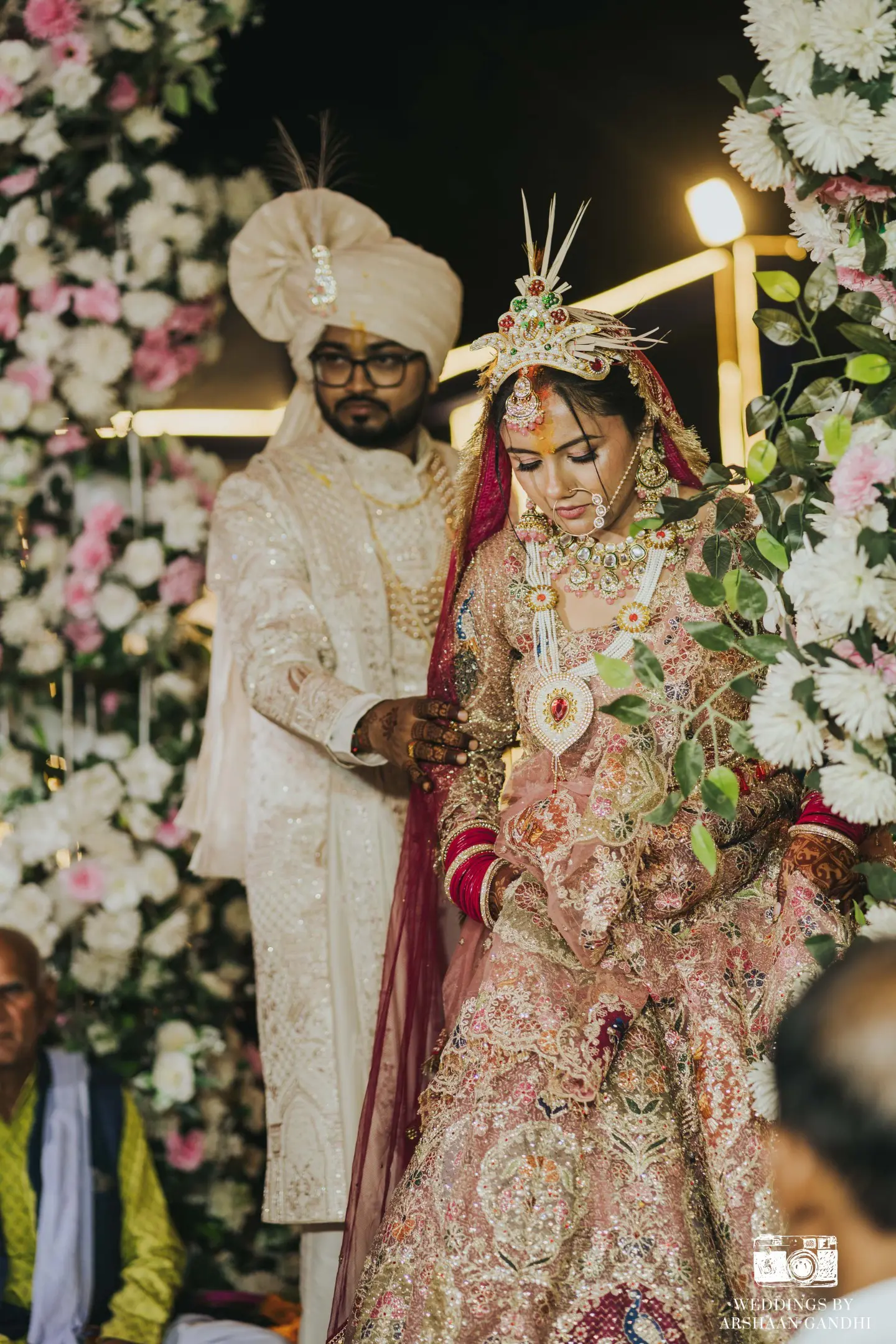Vikas and Sahni photographed together during their reception