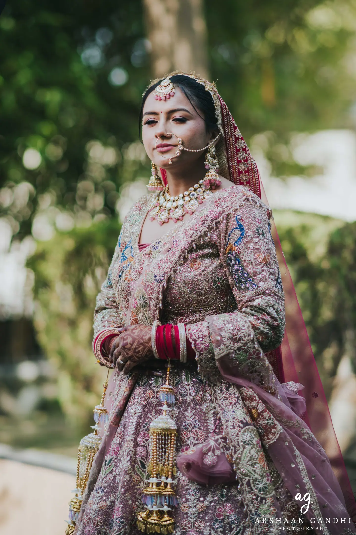 Portrait from Vikas and Sahni's jai mala couple