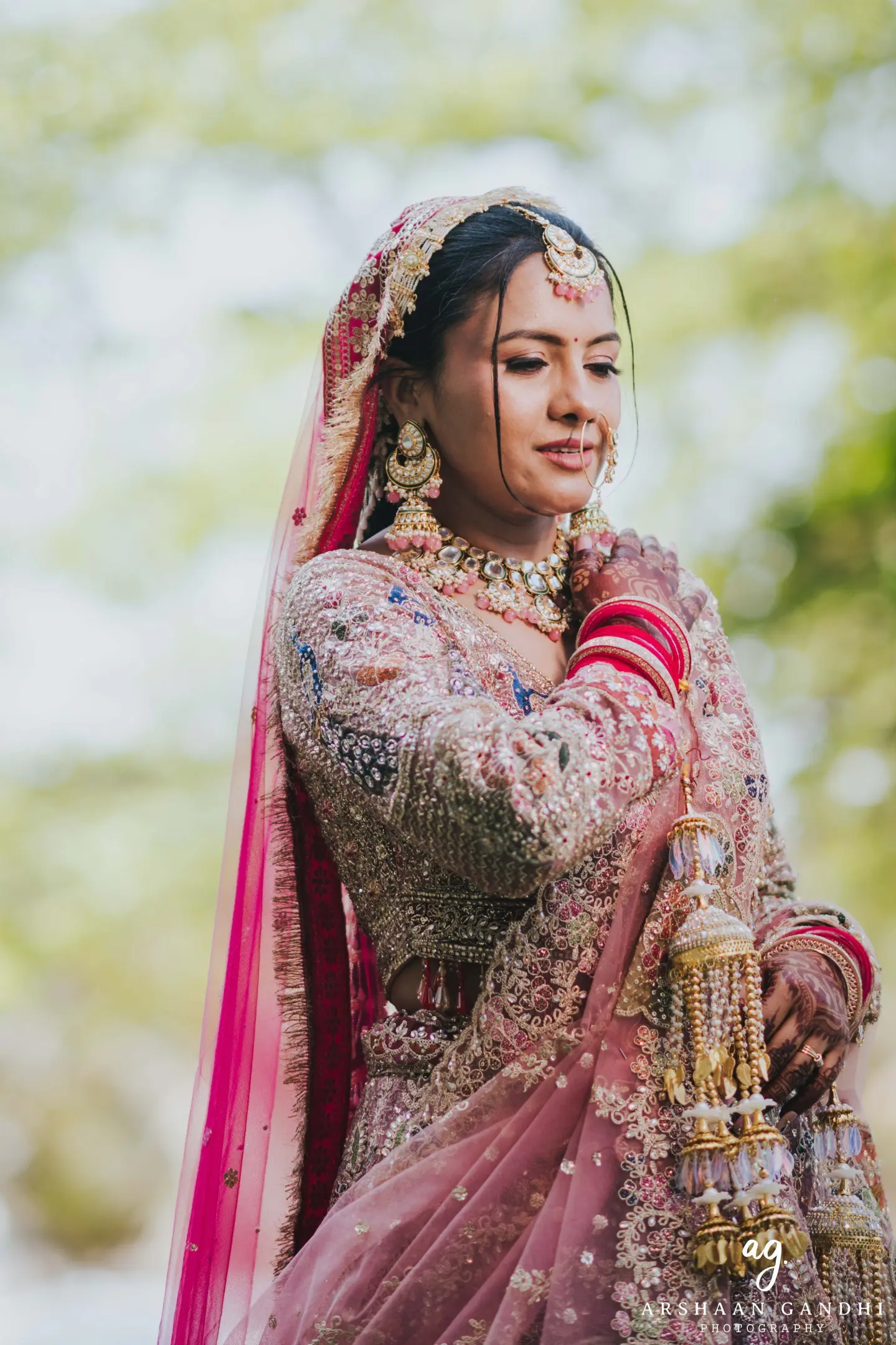 Portrait from Vikas and Sahni's jai mala couple