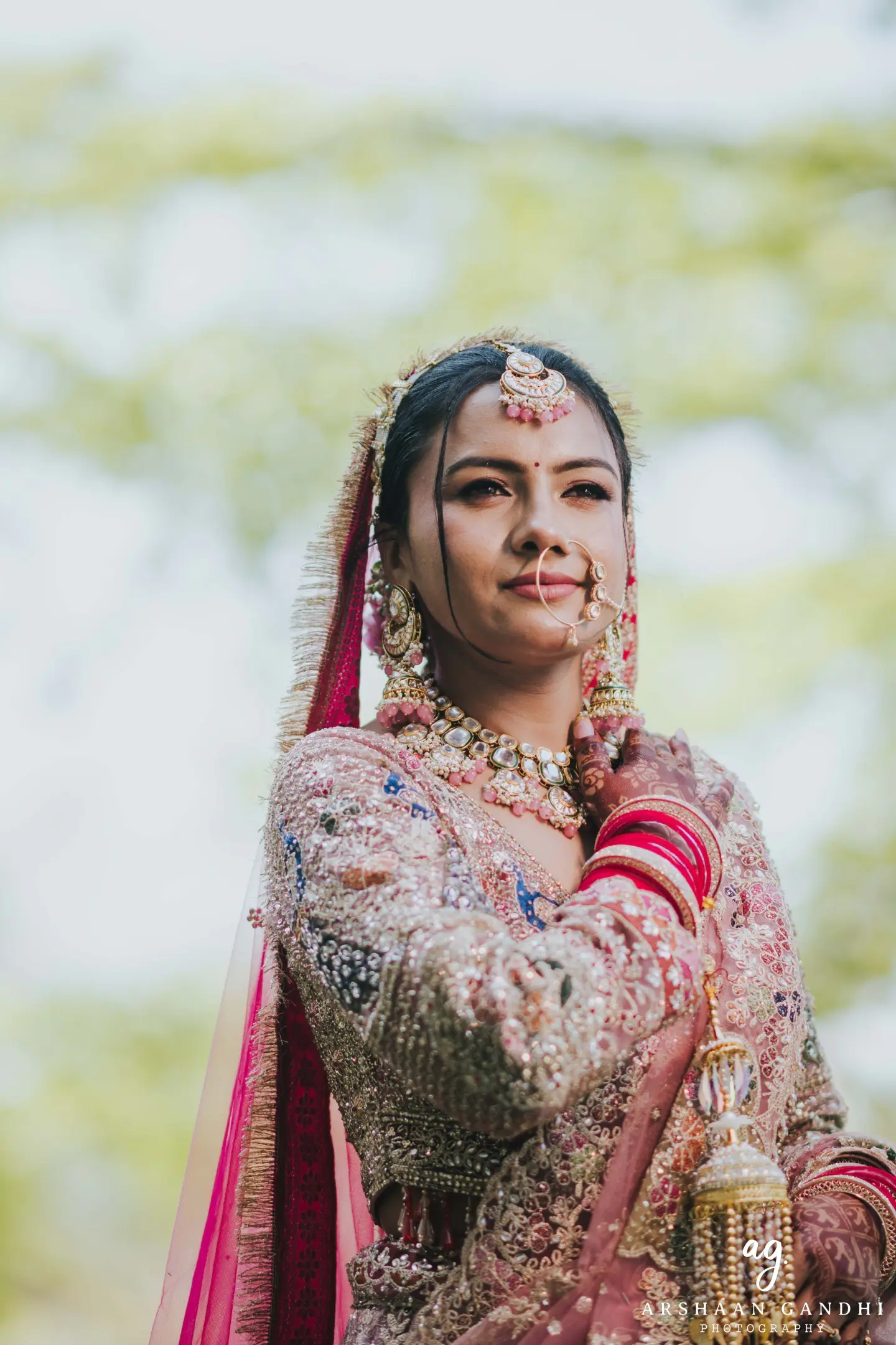 Portrait from Vikas and Sahni's jai mala couple